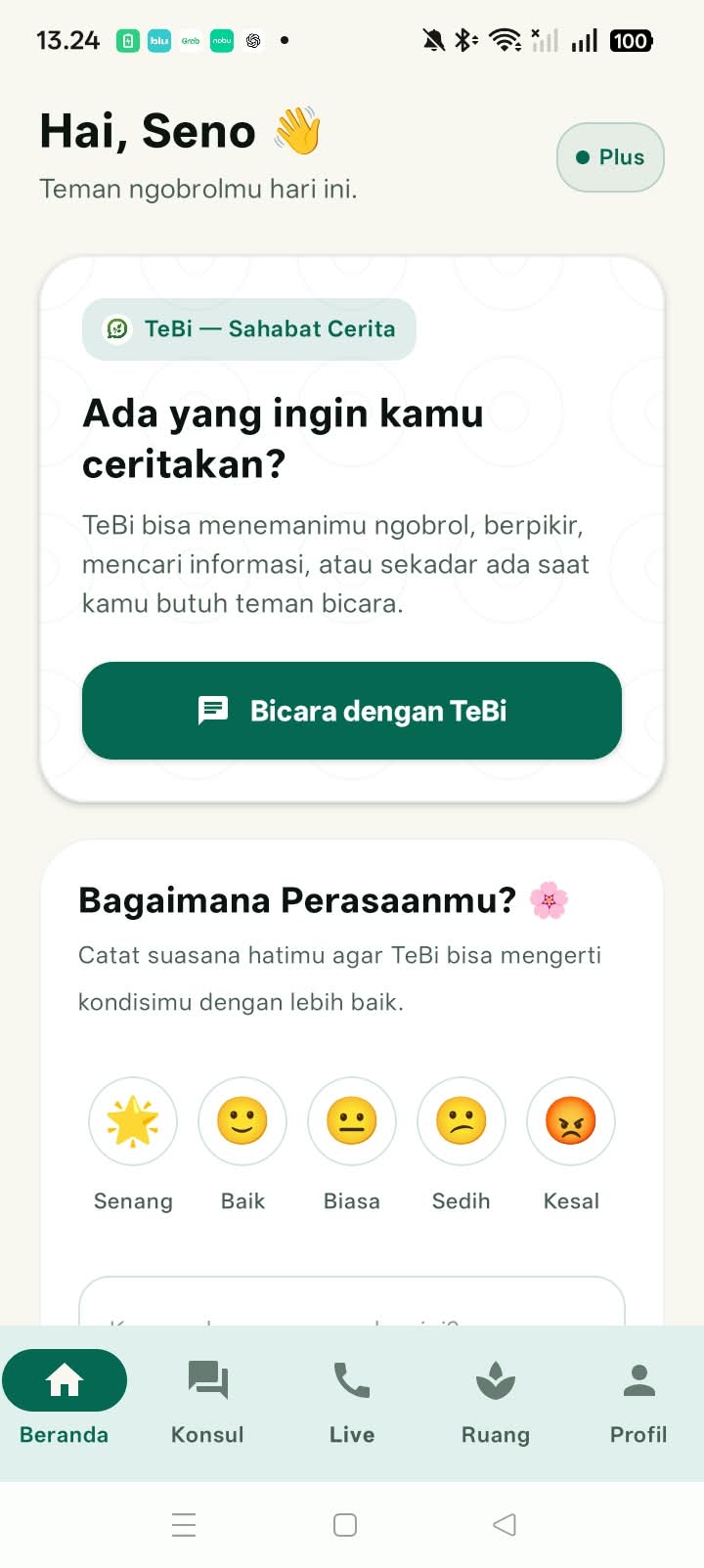 Teman Bicara — Layar Chat Tulis dan Sapaan TeBi